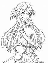 Coloring Asuna Anime Pages Sword Printable Drawing アート オンライン ソード Drawings Deviantart Manga Kirito Dabi Add Favourites Choose Board sketch template