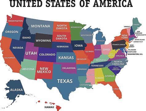 printable labeled map   united states
