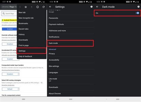 enable dark mode  google chrome  android pureinfotech