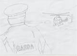 Children Garda Corner Helicopter sketch template