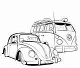 Vw Coloring Van Pages Volkswagen Drawing Beetle Bus Camper Cartoon Fusca Desenhos Volkswagon Hot Google Kombi Outline Carros Car Old sketch template