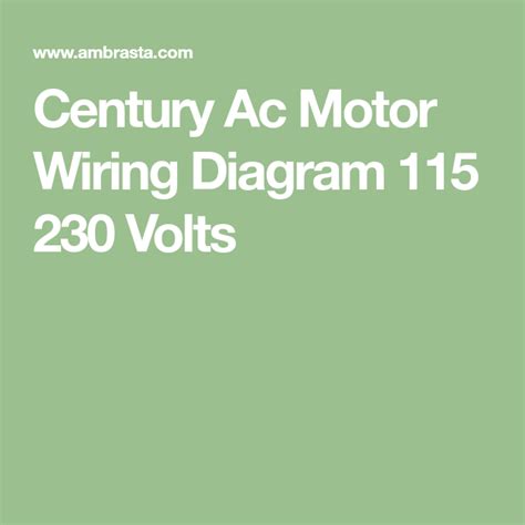 century ac motor wiring diagram   volts  faceitsaloncom