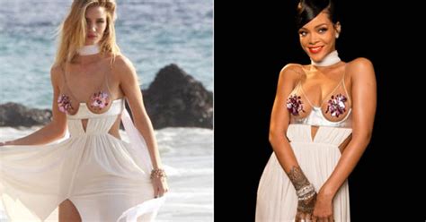 stealing rihanna s style rosie copies singer s scandalous bust baring