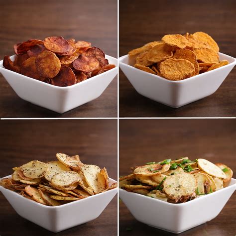 Baked Potato Chips 4 Ways Recipes