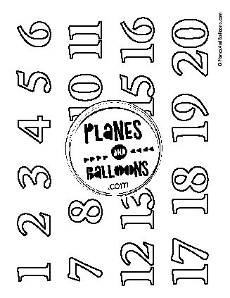 numbers   coloring pages planes balloons