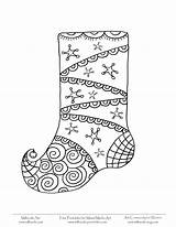 Stocking Christmas Coloring Pages Pattern Color Getdrawings Getcolorings sketch template