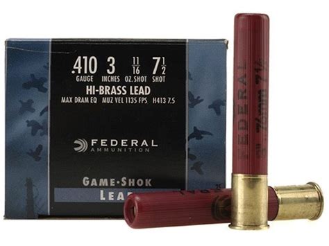 federal  bore ammunition game shok    shot oz fps case   rounds