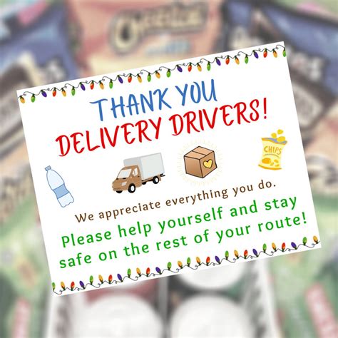 delivery drivers printable