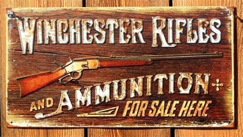 Winchester Rifles And Ammunition For Sale Here Tin Sign