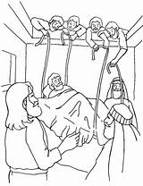 Paralytic Coloring Jesus Heals sketch template