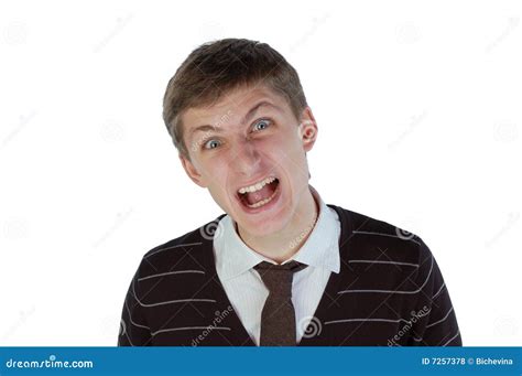 young man shouting stock photo image  studio shirt
