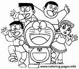 Doraemon Characters Coloring Printable Pages sketch template