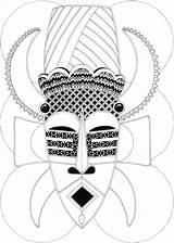 Coloring African Mask Pages Popular Colouring Library Clipart Illustration sketch template