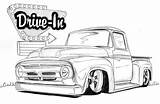 Ford 1956 Drawings Drawing Car Lowrider Coloring Truck Pages Trucks Nathan Miller Custom Cars Cool Mixed Chevy Outlines Adult Old sketch template