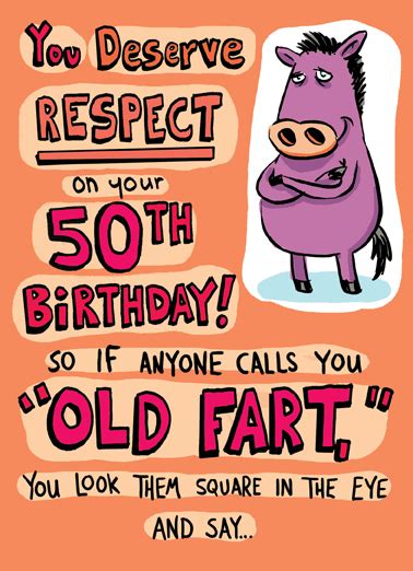 Funny Birthday Card Old Fart 50th From