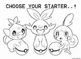 Coloring Scorbunny Sobble Grookey Pages Printable Info sketch template