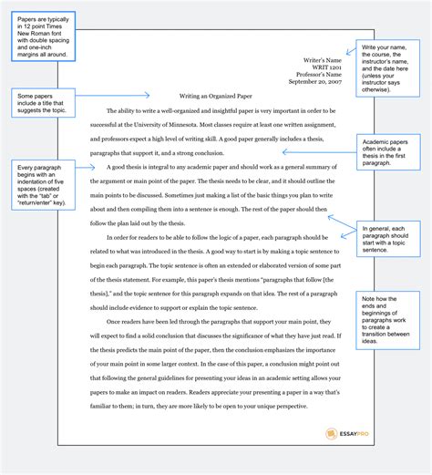 academic essay writing format