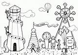 Fair Coloring Pages Kids Drawing County Fun Drawings Getdrawings Popular sketch template