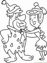Flintstone Coloring Fred Pages Wilma Dancing Coloringpages101 Color sketch template