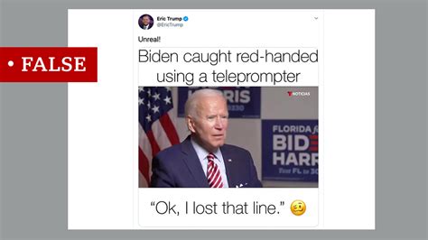 us election 2020 eric trump shares false biden teleprompter rumour