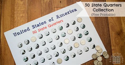 state quarters printable list sheet