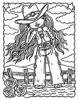 Digi Cowgirls Cardmaking sketch template