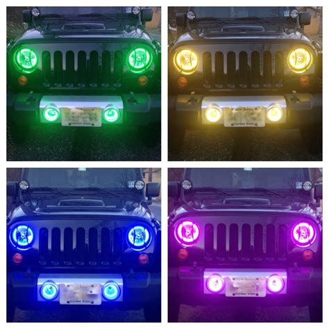 kc jeep wrangler jk fog lights housings  rgb custom halo installed ebay motors