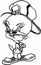 Coloring Tweety Bird Pages Gangster Drawing Cartoon Ghetto Cute Print Gangsta Mouse Drawings Silhouette Printable Outline Color Mickey Ohio State sketch template