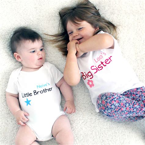 personalised brother and sister set by precious little