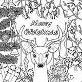 Reindeer Noel Kleurplaat Everfreecoloring Printables Adulte Davemelillo Volwassenen Bron sketch template