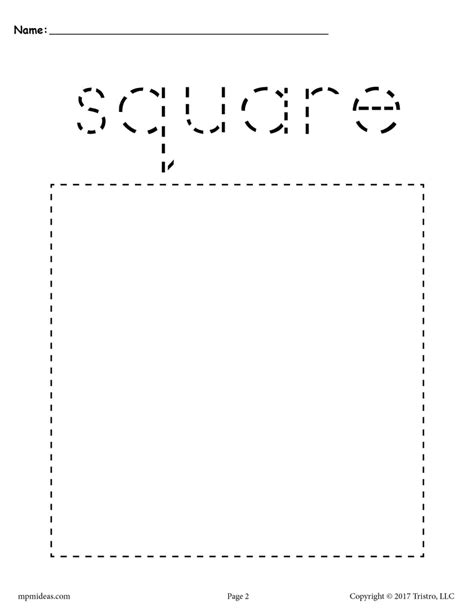 square tracing worksheet printable tracing shapes worksheets supplyme