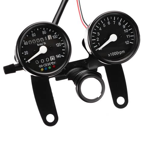 pc  motorcycle odometer  kmh speedometer  rpm tachometer dual gauge kit