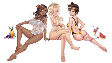 pharah mercy and tracer overwatch the hentai world