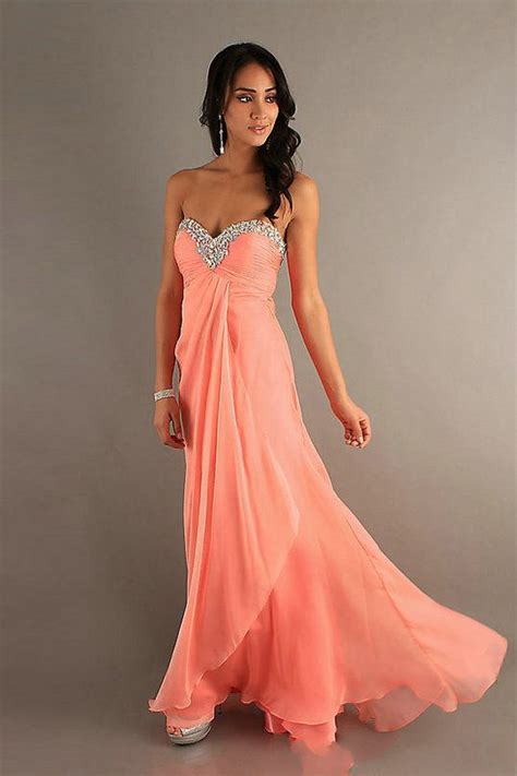 2013 chiffon beaded criss cross coral prom dress orange prom dresses sweetheart prom dress