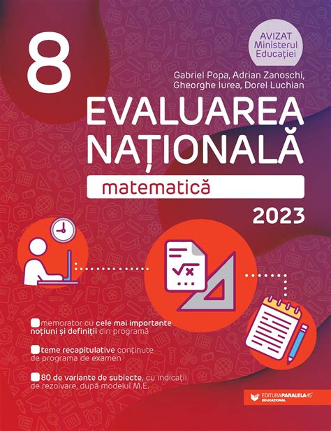 Matematică Evaluarea Naţională 2023 Clasa A Viii A Editura Paralela