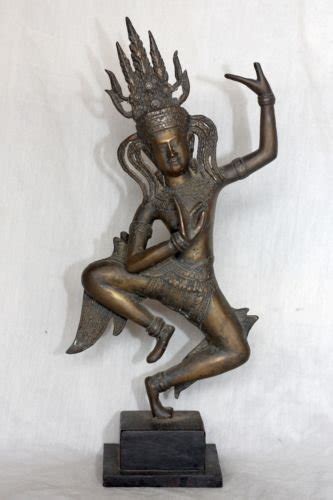 Bronze Apsara Old Asian Cambodian Statue O14