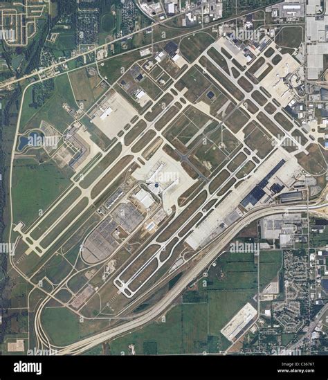 aerial map view  indianapolis international airport indiana stock