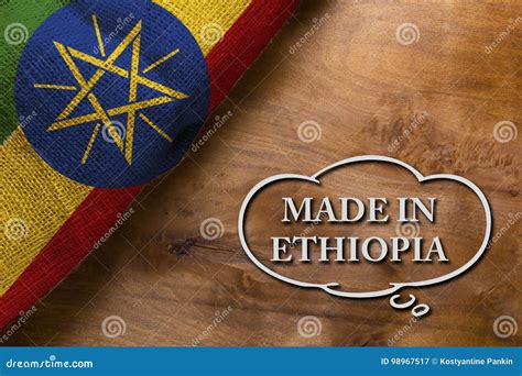 poster   ethiopia stock image image  flag frame