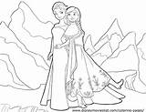 Frozen Coloring Elsa Anna Pages sketch template