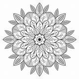 Mandala Mandalas Coloring Kids Flowers Leaves Pages Simple Color Print Flowery Leafy Vegetation Adults Beautiful Printable Unique Leave Adult Gifts sketch template