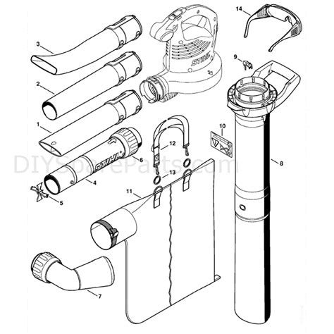 stihl electric blowers bge parts diagram nozzle