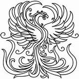 Phoenix Coloring Pages Embroidery Bird Tattoo Drawing Dragon Fiery Patterns Rising Designs Urban Printable Fawkes Threads Hand Sheets Leather Outline sketch template