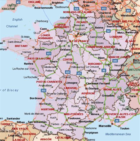 landkaart frankrijk