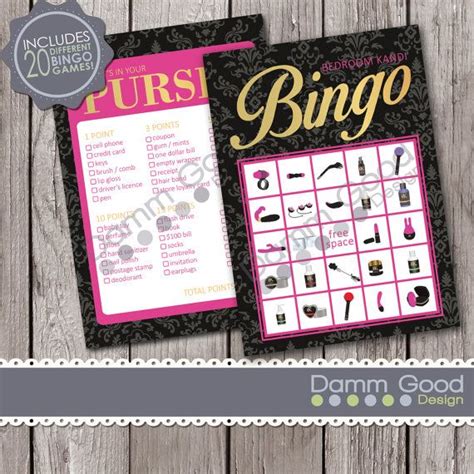 bedroom kandi printable party games by dammgooddesign bingo and what s