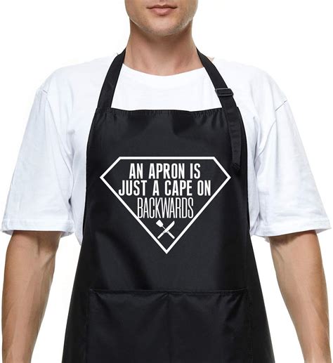 Funny Apron For Men Him Apron Is Just A Cape On Backwards Grilling