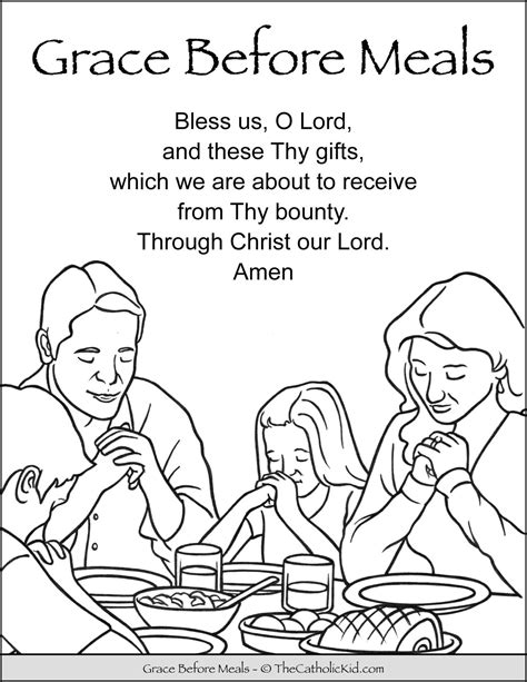 grace  meals prayer kids coloring page thecatholickidcom