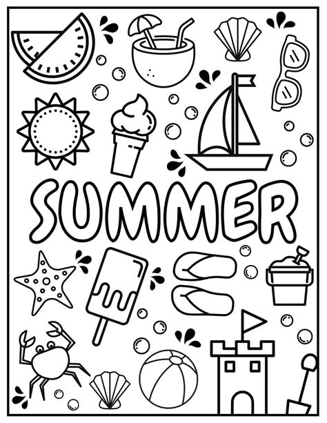 printable summer coloring pages  kids summer coloring pages
