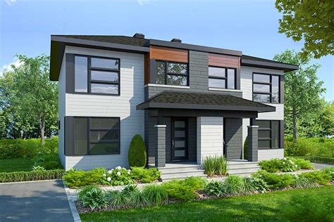 modern duplex  matching  bed units dr architectural designs house plans
