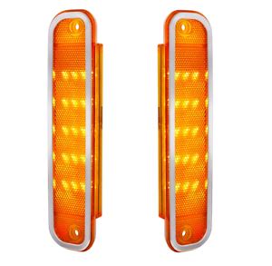 pair amber led side markers front fender lights    chevy gmc truck ebay
