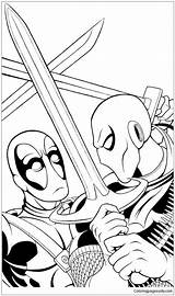 Deadpool Deathstroke sketch template